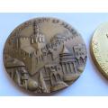 2 x Large Israel Medallions Jerusalem + 30th Anniversary of Independence