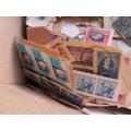 Massive SA/Africa/World Stamps on Paper - In Paper Box - ruler just to show size