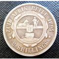 1894 Silver ZAR 2 Shillings 2/