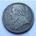 1896 ZAR 3d Silver Coin