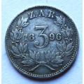1896 ZAR 3d Silver Coin
