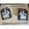 Vintage Spanish/Mexican CuffLinks 24K gold plated on original Card