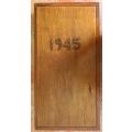 1945 Hand Made Wood Book Box with Large carved Wood Key 360mm x 190mm