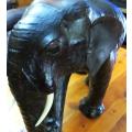 Vintage Leather Elephant Sculpture - Quality & Good Condition 500mm(h) x 650mm(l) x 240mm(w)