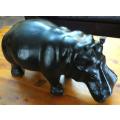 Vintage Leather Hippo Sculpture - Quality & Good Condition 320mm(h) x 550mm(l) x 260mm(w)