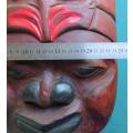 Hawaii / Pacific Islanders Carved Coloured Wood Mask - +-300mm x 240mm