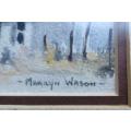 Original Marilyn Wason Framed & Glass Water Colour painting