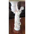 Vintage Statuette of Goddess with large Ornate Vase on wooden Base 440mm High