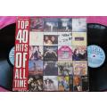 Vintage Vinyl - Top 40 Hits of All Time 2 x LP - 1 bad scratch - Cover VG / Vinyl VG