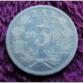1892 ZAR 3d Silver Coin