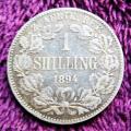 1894 ZAR 1/ Shilling - .925 Silver Coin