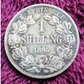 1895 ZAR 1/ Shilling - .925 Silver Coin