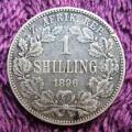 1896 ZAR 1/ Shilling - .925 Silver Coin R1 START