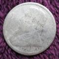 1896 ZAR 6d Enamelled Trench art Coin