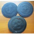 3 x USSR Round Rubber Military Patches