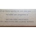 The Postmaster-General of Rhodesia - Philatelic dept. Stamp Protection Cardboard folder