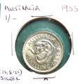 1953 Australia SILVER 1 Shilling Great Condition