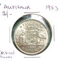 1953 Australia SILVER 2 Shillings Florin