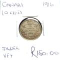 1916 Canada 10 Cents SILVER
