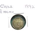 1892 Chile 1/2 Decimo SILVER