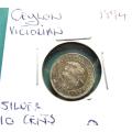 1894 Ceylon SILVER 10 Cents