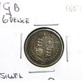 GB 1887 SILVER Sixpence 6d - Condition