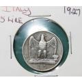 1927 Italy SILVER 5 Lire