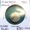 1937 Southern Rhodesia 3d SILVER