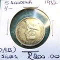 1932 Southern Rhodesia SILVER 1 Shilling