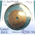 1942 SCARCE Southern Rhodesia 1d