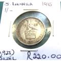 1935 Southern Rhodesia SILVER 1 Shilling