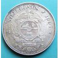 ZAR 1897 2/6 Shillings 0.925 Silver Coin