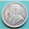 ZAR 1893 3d Three pence tiekie 0.925 Silver Coin