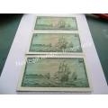 3 x De Jongh Number 1st Issue R10 Notes - 1 Bid for All
