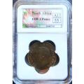 1938 SA Union 1 Penny Coin - SANGS Graded AU55