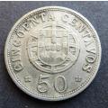 1928 Angola 50 Centavos Coin
