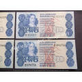 4 x GPC De Kock A3/A4/A5/A6 1st & 2nd Issue R2 notes