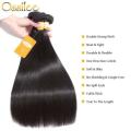 (Grade 10A)Brazilian Virgin Straight Hair Black 3 bundles 8inch+ Closure (size upgradable)