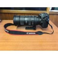 CANON 5D MARK II WITH SIGMA 50-500 LENS, BAG, EXTRA BATTERY AND SD CARDS