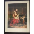 PICTURE IN ANTIQUE FRAME OF Marie Antoinette AND CHILDREN