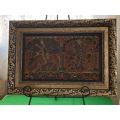 INDIAN TAPESTRY IN ANTIQUE FRAME
