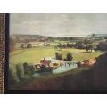 FRENCH  PAINTING LANDSCAPE IN ANTIQUE FRAME