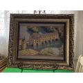 TAPESTRY OF CHATEAU DE CHENONEAU  IN ANTIQUE FRAME