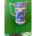PITCHER WITH INDIAN DELFT PICTURE AND RAMPANT LIONS MARKING