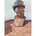 SOLID WOOD AFRICAN BUST
