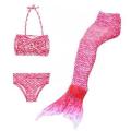 Girl's 3 Pieces Mermaid Tail Swimsuit Pink