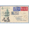 Great Britain Registered FDC Cover South West Africa SWA - 1951 - HALIFAX Festival of Britain