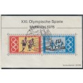 Germany West Federal - 1976 - Olympic Games - Set and Minitaure / Souvenir Sheet