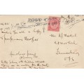 Union of South Africa postcard - 1925 (1913) - King George V Slogan Post Early in the Day