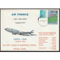 Great Britain Flight Cover - 1974 - Air France London to Paris First Airbus in Commercial Service
